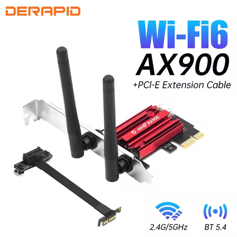 WiFi 6 Network Card PCIe X1 Dual-Band Wireless 2.4G/5GHz 5.4 Wi-Fi6 Bluetooth High Speed Antennas fo