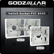 PVC Nut Box Base | Switch Socket Base | 3x3 / 3x7 Switch Cover Socket