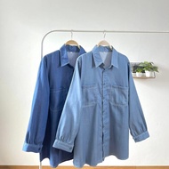 KEMEJA BK87YT AKAVI - USLEY SUPER JUMBO LIST POCKET SHIRT BIGSIZE SHIRT OVERSIZE TOP LD 120 130 140 