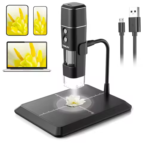TOMLOV DM1 Wireless Digital Microscope 1000X USB Handheld Coin Microscope Camera with Measurable Met