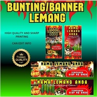 Banner bunting lemang rendang high quality cantik murah