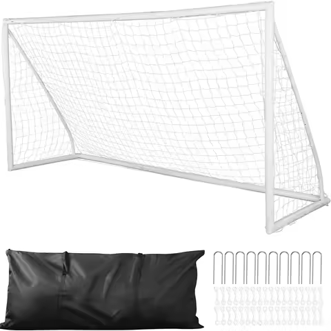SucceBuy 12x6FT Portable Soccer Goal Soccer Net 1 Pack For Adults Kids Training All-Weather Outdoor 