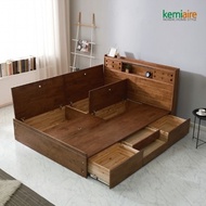 [Chemiere] Make Rubber Wood Queen Bed Frame (Storable) KFR-301Q