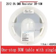 4000PCS/LOT 2512 1W SMD 5% Resistor  0R-10M 0.1R 0.22R 0.33R 0.47R 1R  10R 47R 120R 2K  15K 47K 51K 