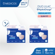 MEDICOS HydroCharge™ 4 Ply Surgical Face Mask Regular/Slim Fit - Duo Taro Lilac (2 Boxes)