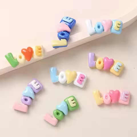 10/10pcs Resin Accessories Word Plate DIY handmade Love Children Handmade Hairpin Phone Case Cup Scr