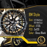 BM Style (F) 19x8.5JJ(R) 19x9.5JJ 5x120 Gloss Black(Hitam Berkilat)