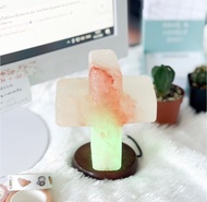 โคมไฟเกลือหิมาลายัน Himalayan Salt Lamp  USB ทรงไม้กางเขน โคมไฟหินเกลือ ใช้ในรถหรือหน้าคอม