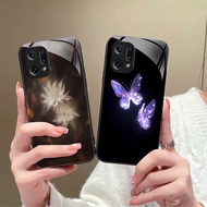 Pink Oil Painting Flower OPPO F5,OPPO F7,OPPO F9,OPPO F11,OPPO F11 Pro Tempered Glass Case Premium Glass Case