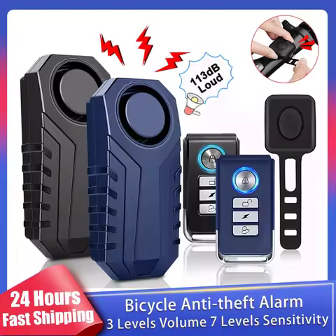 Bicycle Anti-Theft Alarm Wireless Remote Control Waterproof Motorcycle Bike Burglar Alarm 3 Levels V