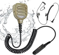 Uv9r Accessories Headset IP65 Waterproof Tan Dark Coffee Color Radio Speaker Mic Shoulder Microphone