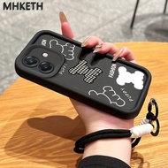 MHKETH เคสสําห OPPO A3 4G A3 Pro 5G A3X 4G A3X 5G A40 A60 5G เคสโทรศัพท์ซิลิโคนเชือกแขวนหมีน้อยน่ารั