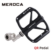 MEROCA Bicycle Quick Release Pedal Seal 3 Bearing Ultra-light Aluminum Alloy MTB Road Bicycle Non-slip For Brompton Bike Pedals