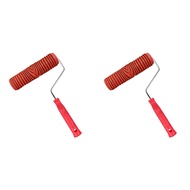 danglan-2X Rubber Imitation Wood Grain Pattern Paint Roller DIY Paint Texture Pigment Printing Wall