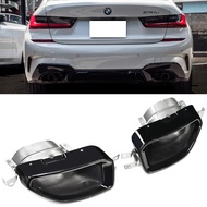 1 Pair Car Exhaust Tip 304 Stainless Steel Square Exhaust Pipe For BMW G20 G21 320i 330i 330e M340i 