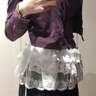 韩国芭蕾2025大码屁帘女半身裙重工系带蕾丝耳边短款屁帘围裙Korean Ballet 2025 Large Size Fart Curtain for Women73xb4lbc33.my20251