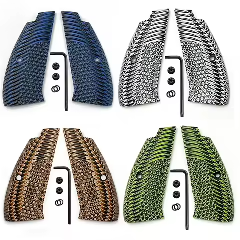 1Pair CZ75 G10 Handle Grips Patches for CZ 75 Full Size, Shadow 2, 75B BD, with Screws Included DIY 