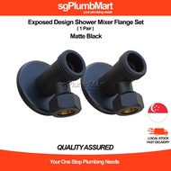 Matte Black Exposed Piping Back Plate Mounting Elbow Wall Plate Elbow For Shower Bath Mixer Bracket 