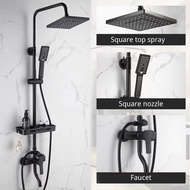 Shower Set Bathroom Stainless Steel Water Heater Rainfall Wall rain Shower heade high pressure Black