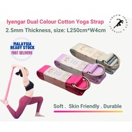 Iyengar Dual Colour D-ring Cotton Yoga Strap/Yoga Stretching Belt