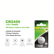 GP Lithium Coin Cells Battery CR2450 [ Card of 1s ] (DL2450 KECR2450 BR2450 E-CR2450 KL2450)