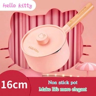 Hello Kitty non stick pink pot cover cooker, milk pot cover cooker, induction cooker, gas stove, dual-purpose cooker