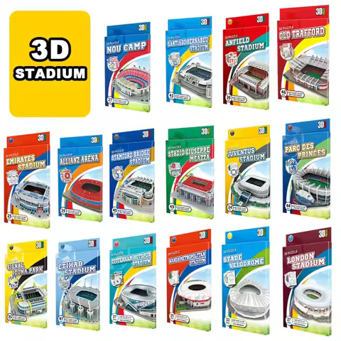 3D Stadium Puzzle Bernabeu Camp Nou Anfield Stadium League Football Stadium Model, Famous Buildings 