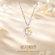 Timeswind elegnt Sao Mặt Trăng đi kèm tua Zircon S925 Bạc Vòng cổ nữ