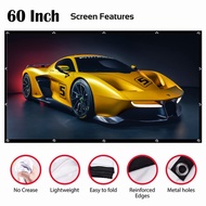 MORUI Projector Screen 60/100 inch 16:9 HD Foldable Portable Projection Movies Screen for Home