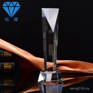 Award Crafts Square Column Trophy Wholesale Crystal Trophy Crystal Medal Staff Production Event Awar