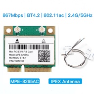 [Hot K] แบนด์คู่1200Mbps Intel 8265HMW Mini PCI-E การ์ด Wifi 802.11ac บลูทูธ4.2ตัวรับสัญญาณ Wifi 2.4G/5GHz เสาอากาศ7260HMW ได้ดีกว่า