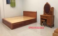 [HCM]Giường ngủ hộc kéo gỗ sồi dạt phản  màu cánh gián 1M6X2M hàng đẹp