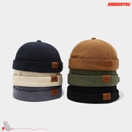SIRENU8Y0C Melon Skin Hat, Hip Hop Brimless Docker Cap, Fashion Letter Embroidery Adjustable Solid C