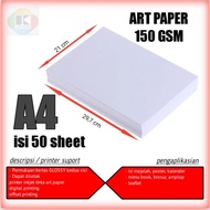 150 gsm A4 art paper contains 50 sheets of 150 gsm glossy A4 art paper