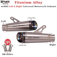 Titanium Alloy 51MM 60MM Universal Motorcycle Left Right Exhaust Pipe Scooter Escape Muffler DB Killer For Z1000 S1000RR