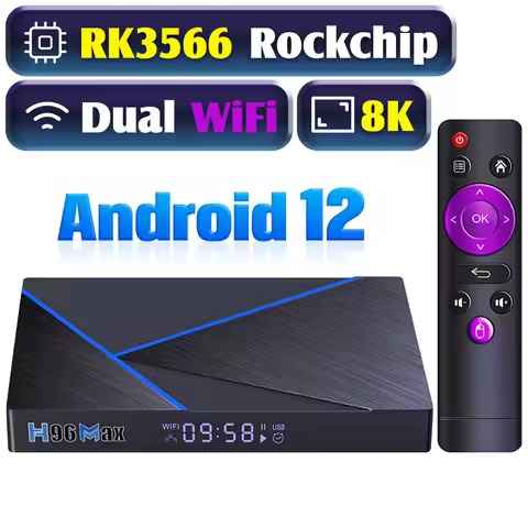 Smart TV Box H96 MAX V56 Android 12 TV Box Rockchip 3566 Quad Core Support 8K BT 4.0 1000M LAN 8GB 6