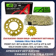 428H 132L SPOCKET SET GOLD YAMAHA Y15/Y16/FZ150(SEKALI RANTAI