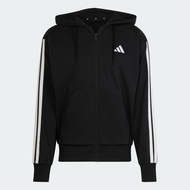 adidas Lifestyle Essentials 3-Stripes French Terry Full-Zip Hoodie Men Black JD1877