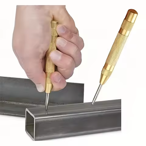 5-Inch Spring Automatic Center Punch - Steel, Precision Marking and Hole Initiation Tool