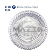 PP CLEAR Plate 6" / 7" / 9" / 10" Disposable PP Plastic Plate (50pcs) Party PP Plate - Pinggan Plast