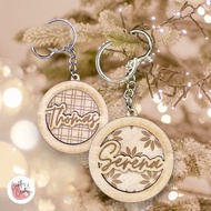 Christmas Tree Bauble Personalised Keychain Gift