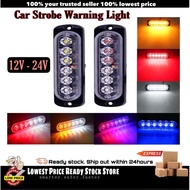 12-24V 6 LED Strobe light truck light Slim Amber Flash Light Bar Car Vehicle Emergency Warning Strobe Lamp ⚡READYSTOCK⚡