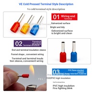 VE0508 Pin-Shaped Crimping Cold Pressing Terminal E1008 E7508 E1508 E2508 E0508 Tube Type Wiring
