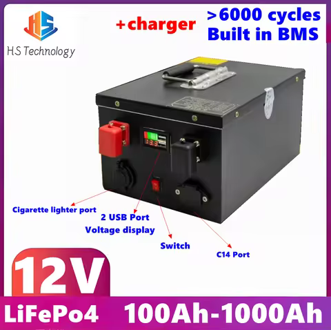 Lifepo4 batterie 12V 100Ah 200Ah 300Ah 400Ah 500Ah 600Ah 800Ah 1000Ah for portable Backup Power ,Boa