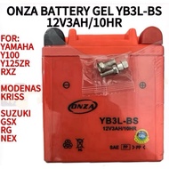 ONZA BATTERY YB3L BATTERY Y125 RXZ Y100 Y110 TZM PANTER TXR GSX RG110 KRISS BATTERY KERING BATERI