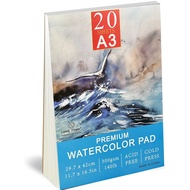 Giấy Màu Nước Chuyên Nghiệp Miếng Lót 300gsm A3/A4/A5 Kích Cỡ - 20 Tờ Dành Cho Nghệ Sĩ Hỗn Hợp Phươn