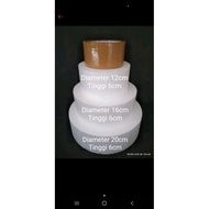 Styrofoam Dummy Cake Set 3 Layers Height 18cm Cork Cake Tier 12x6, 16x6, 20x6