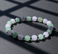 冰種紫加綠福祿雙彩翡翠手珠 | 天然緬甸玉A貨翡翠 | 送禮