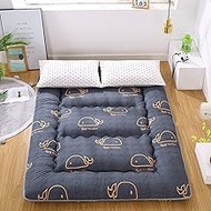 HMLOPX Whale style Japanese Floor Mattress Futon Mattress Foldable Bed Camping Mattress Floor Lounger Bed Couches,Comes with 2 pure white fiber pillows,Twin size (Color : Whale, Size : Full)