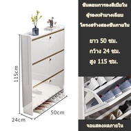 five furnitures ตู้รองเท้า ประหยัดพื้นที่ ความกว้าง 50/100 ซม. มีสีดำและสีขาว โครงไม้เนื้อแข็ง วัสดุ